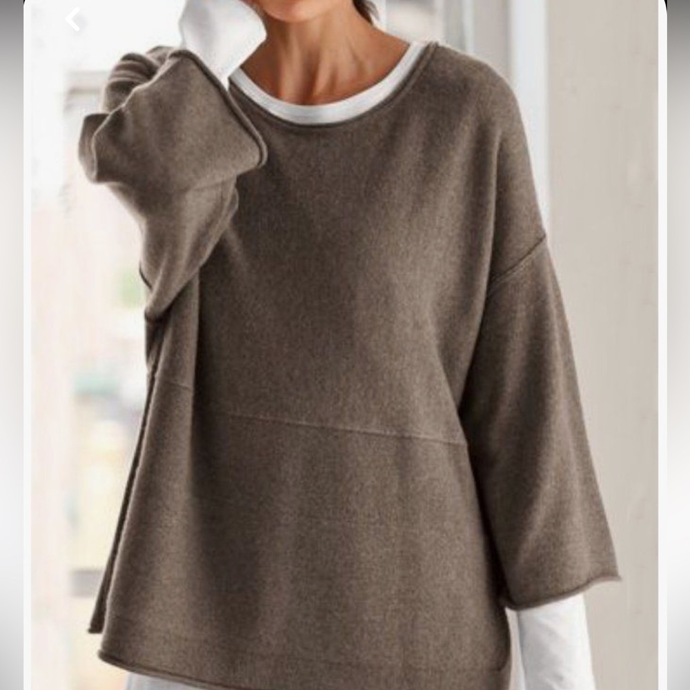 J. Jill Oversized Tunic Sweater Bell Sleeves and Pockets